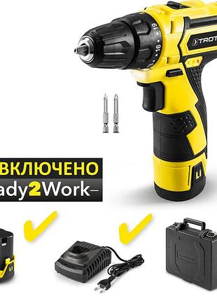 Дрель-шуруповерт аккумуляторный trotec pscs 11-12v + кейс (4410000102)