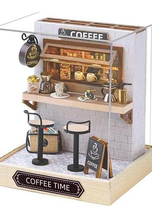 Книжковий нук-конструктор 3d «coffee time» своїми руками з led-підсвіткою — book nook room box / diy міні румбокс ляльковий