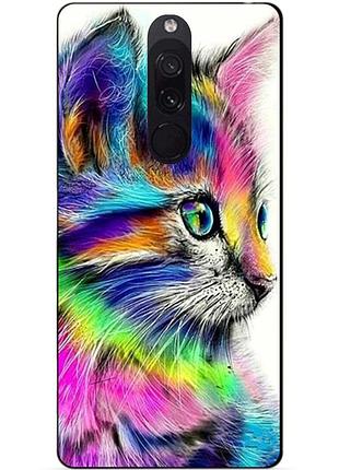 Силиконовый чехол бампер для xiaomi redmi 8 с рисунком котик