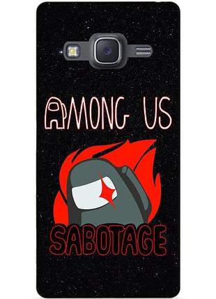 Силиконовый бампер чехол для samsung j7 neo galaxy j701 с рисунком саботаж among us