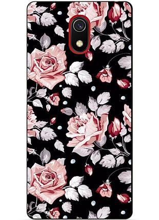 Силиконовый бампер чехол для xiaomi redmi 8a с рисунком розы