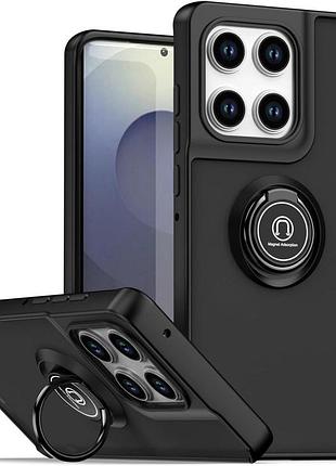 Чохол fiji colorframe для motorola edge 60 pro матовий бампер з кільцем підставкою black