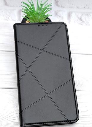 Чехол книжка business leather для xiaomi redmi note 15 4g / 5g (164mm) на магните с подставкой черный