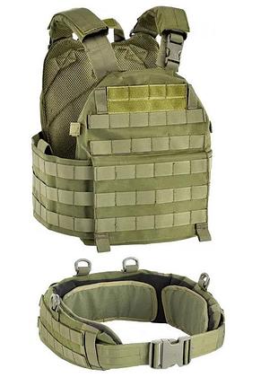 Жилет тактический defcon5 carrier vest с поясом od green олива (d5-bav13 od)