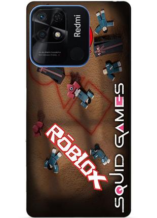 Силиконовый бампер чехол для xiaomi redmi 10c roblox игра в кальмара