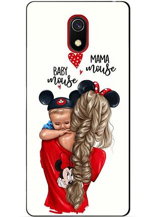 Силиконовый бампер чехол для xiaomi redmi 8a с рисунком мама и малыш