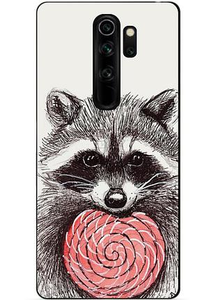 Чехол силиконовый для xiaomi redmi note 8 pro с рисунком енот