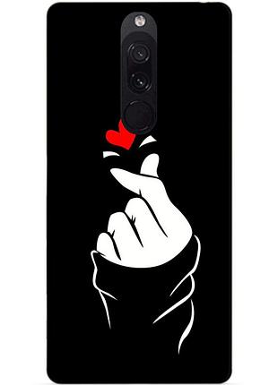 Силиконовый чехол бампер для xiaomi redmi 8 с рисунком знак любви
