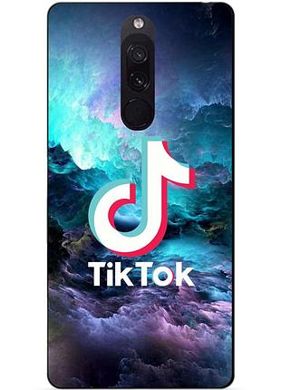 Силиконовый бампер чехол для xiaomi redmi 8 с рисунком tik tok