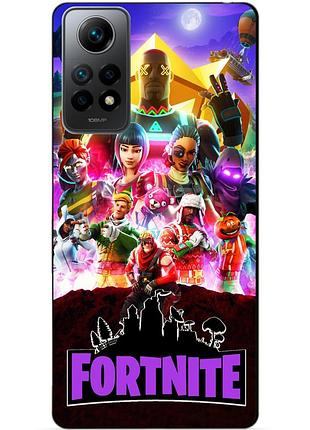 Силиконовый бампер чехол для xiaomi redmi note 12 pro с рисунком fortnite