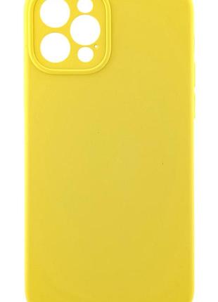 Чехол silicone case box для apple iphone 12 pro бампер с микрофиброй желтый (без лого)