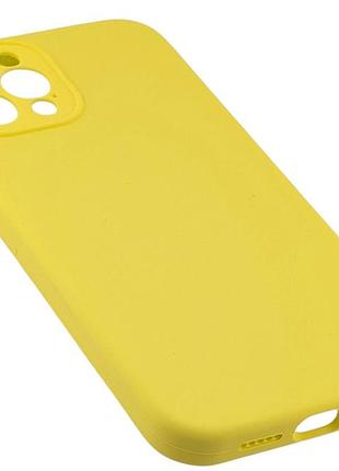 Чехол silicone case box для apple iphone 12 pro бампер с микрофиброй желтый (без лого) 2