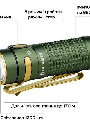 Фонарь olight baton 4 od green