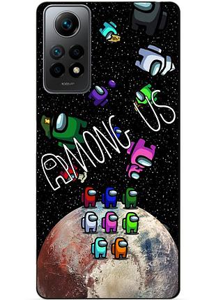 Силиконовый бампер чехол для xiaomi redmi note 12 pro с рисунком амонг ас among us