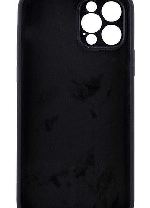 Чехол silicone case box для apple iphone 12 pro бампер с микрофиброй черный (без лого) 3