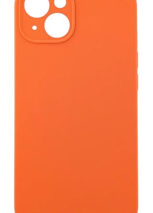 Чохол silicone case box для apple iphone 13 бампер з мікрофіброю жовтогарячий (без лого)