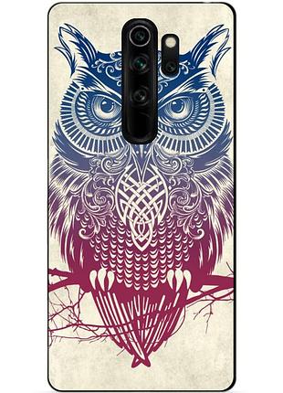 Силиконовый чехол бампер для xiaomi redmi note 8 pro с рисунком сова