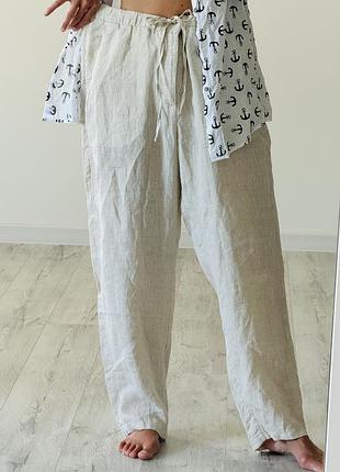 Брюки штани з льону h&m батальні, 52/54/56 розмір