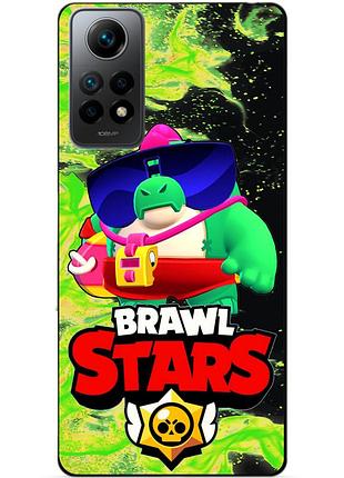 Силиконовый бампер чехол для xiaomi redmi note 12 pro с героем бравл силовая лига нокаут базз