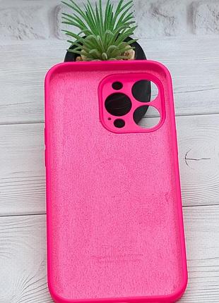 Чехол silicone case box для apple iphone 13 pro бампер с микрофиброй розовый (без лого) 3