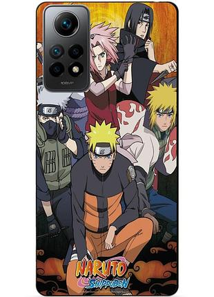 Силиконовый бампер чехол для xiaomi redmi note 12 pro с рисунком naruto аниме наруто