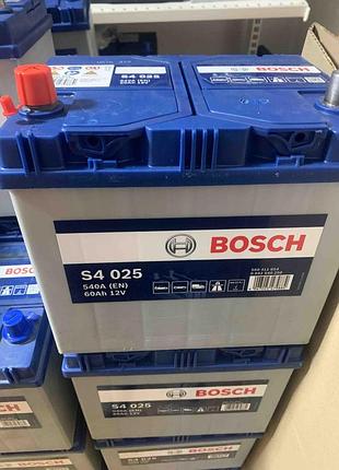 Акция сток автомобильный аккумулятор bosch s4025 60аh en540 левый плюс