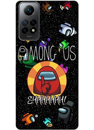 Силиконовый бампер чехол для xiaomi redmi note 12 pro с рисунком among us амонг ас