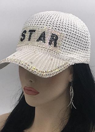 Женская бейсболка "star" (белая)