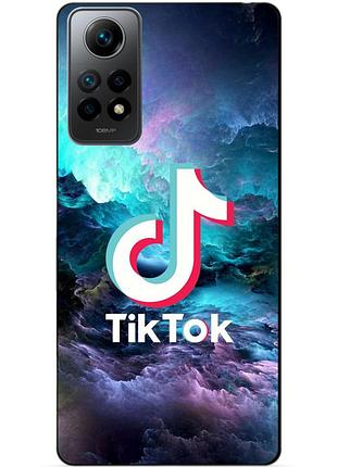 Силиконовый бампер чехол для xiaomi redmi note 12 pro с рисунком tik tok