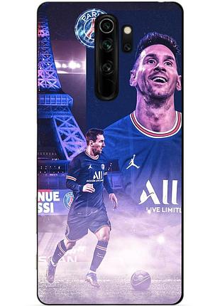 Силиконовый чехол бампер для xiaomi redmi note 8 pro с рисунком messi psg