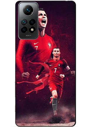 Силиконовый бампер чехол для xiaomi redmi note 12 pro с рисунком ronaldo португалия роналдо