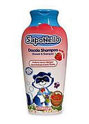 Гель-шампунь детский saponello очень деликатный с ароматом клубники baby shampoo fragola, 250 мл