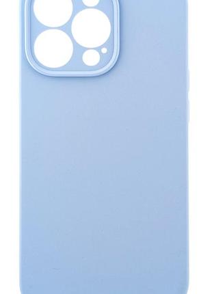 Чехол silicone case box для apple iphone 13 pro бампер с микрофиброй голубой (без лого)