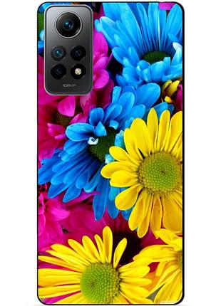 Силиконовый бампер чехол для xiaomi redmi note 12 pro с рисунком хризантемы