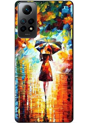Силиконовый бампер чехол для xiaomi redmi note 12 pro с рисунком прогулка