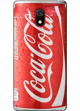 Силиконовый бампер чехол для xiaomi redmi 8a с рисунком coca-cola