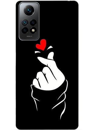 Силиконовый бампер чехол для xiaomi redmi note 12 pro с рисунком знак любви