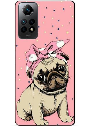 Силиконовый бампер чехол для xiaomi redmi note 12 pro с рисунком мопс