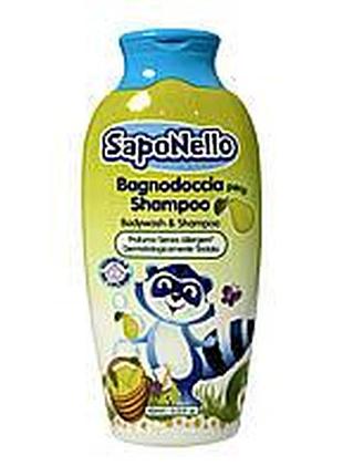 Гель-шампунь детский saponello с ароматом груши bagnodoccia shampoo pera, 400 мл