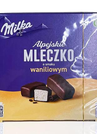 Конфеты milka альпийское ванильное молочко в шоколаде mlechko o smaku waniliowum, 330 г