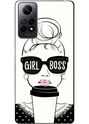 Силиконовый бампер чехол для xiaomi redmi note 12 pro с рисунком girl boss