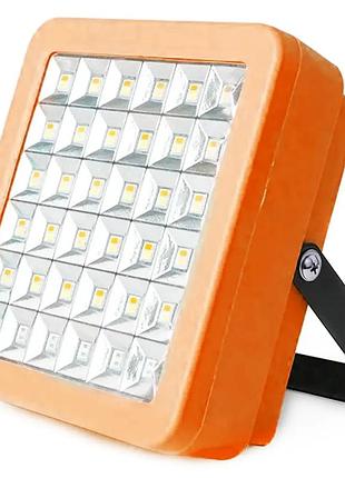 Светодиодная лампа прожектор сс012 на usb, аккумуляторе и с солнечной панелью 100 вт, оранжевая