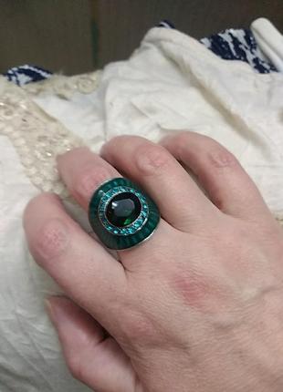 Необыкновенное кольцо с эмалью5 фото