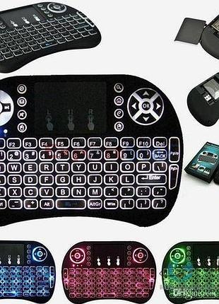 Клавиатура keyboard wireless mwk08/i8 led touch с подсветкой, беспроводная клавиатура с тачпадом