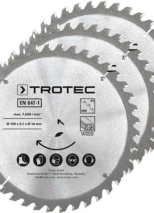 Диск пиляльний trotec 150х16х2,1 hw40 wood (3 шт) (6215001321)