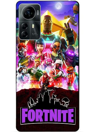 Силиконовый чехол бампер для zte blade a72s с рисунком fortnite фортнайт