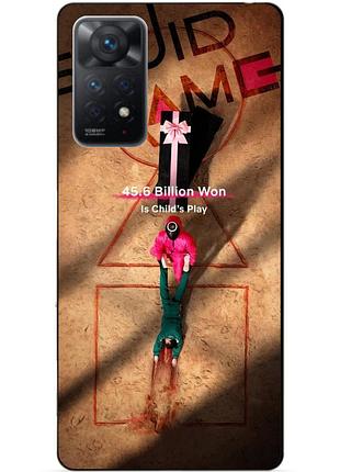 Силиконовый бампер чехол для xiaomi redmi note 11 pro с картинкой игра в кальмара