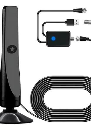 Антена тв цифрова hdtv dvb-t/dvb-t2 кімнатна з підсилювачем digital hdtv antenna внутрішня