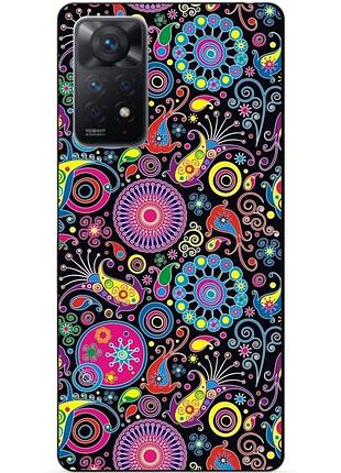 Силиконовый бампер чехол для xiaomi redmi note 11 pro с картинкой восточные узоры