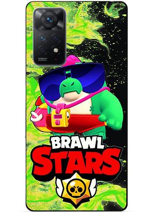 Силиконовый бампер чехол для xiaomi redmi note 11 pro с героем бравл силовая лига нокаут базз